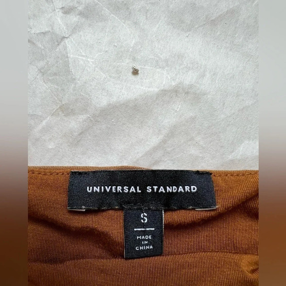 Universal Standard Rachel Ruched Midi Dress Caramel Brown Sleeveless Size 14/16 - Picture 11 of 13